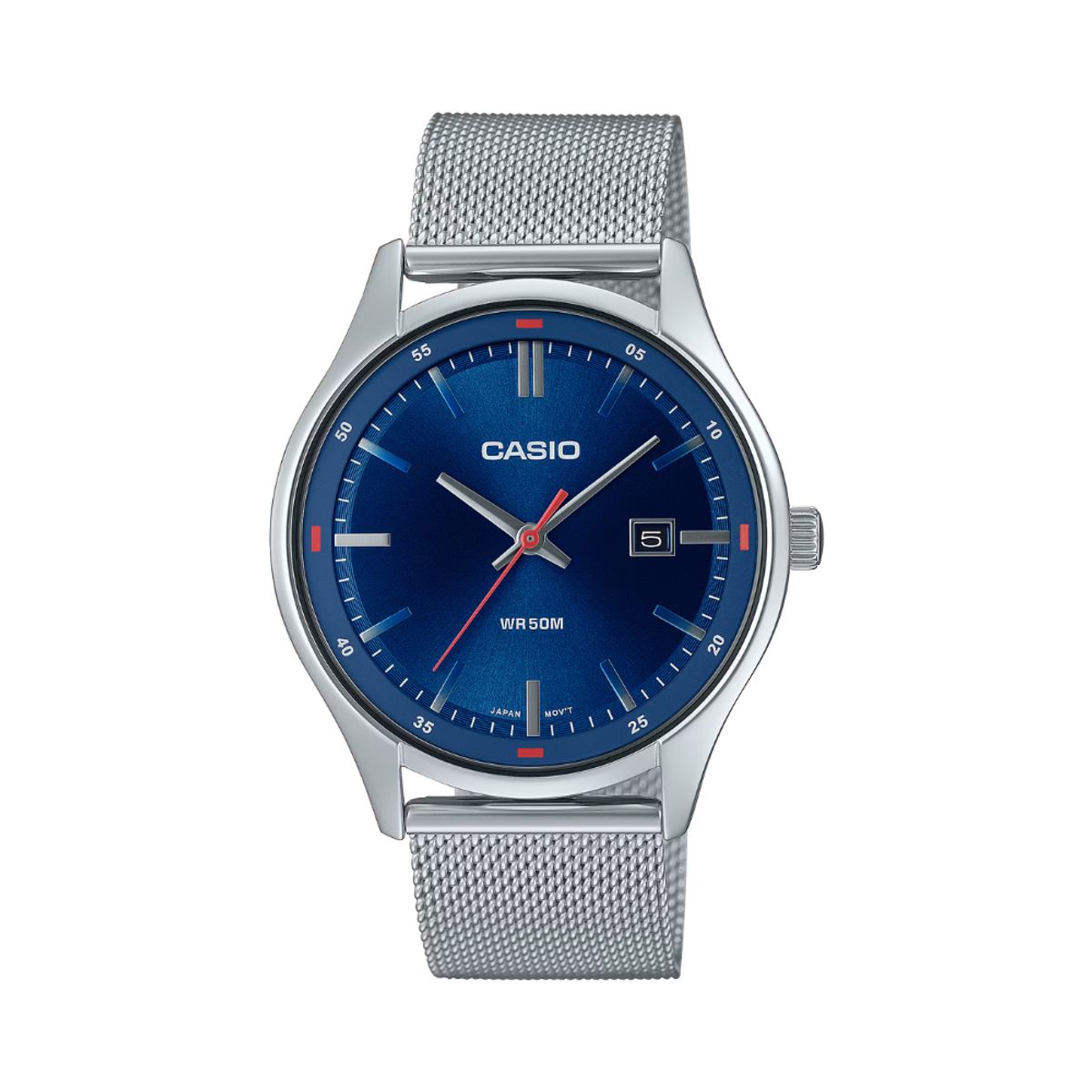 CASIO - Reloj Casio Para Hombre Moderno MTP-E710M-2AVDF Azul Marino Plateado