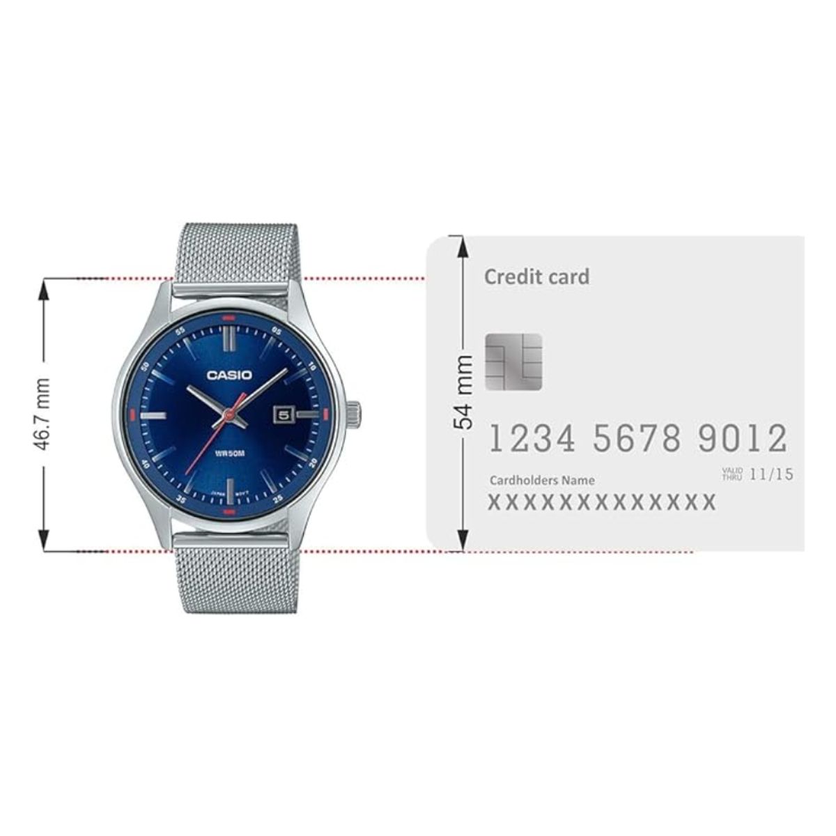 CASIO - Reloj Casio Para Hombre Moderno MTP-E710M-2AVDF Azul Marino Plateado