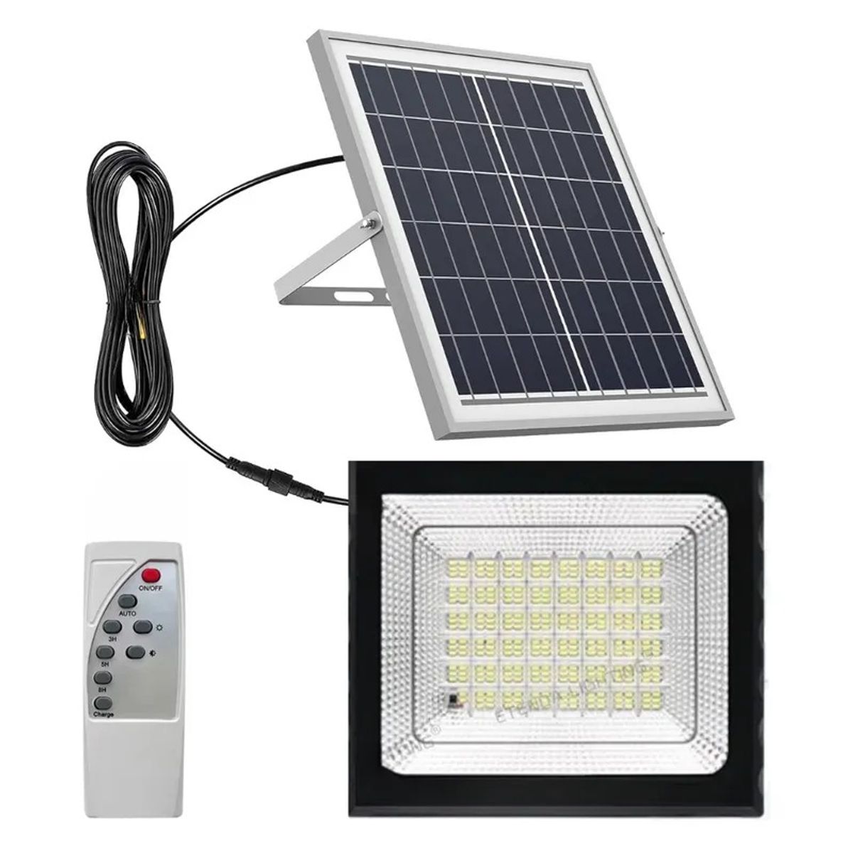 GENERICO - Lampara Reflector Solar 200w Con Sensor Control Remoto Gd757