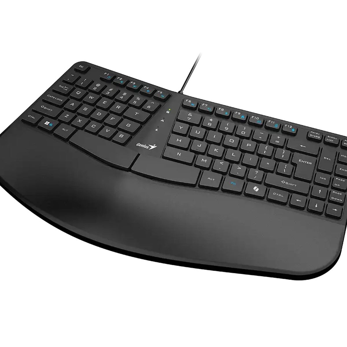 GENIUS - Teclado Mecanico Genius Ergo KB-700  Ergonomico Alámbrico con Reposa Muñeca para Programadores