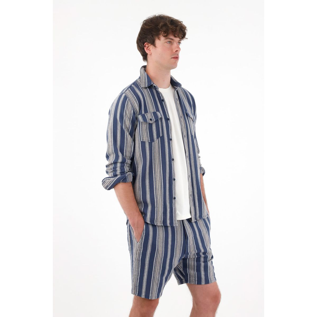 TENNIS - Camisa manga larga con diseño a rayas para hombre