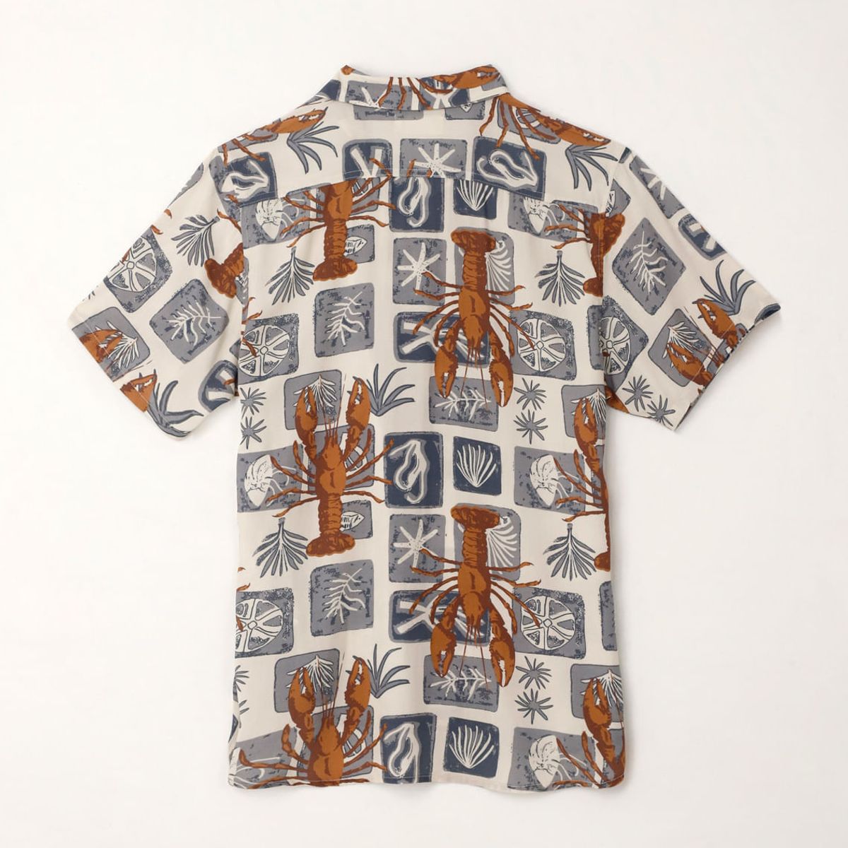 TENNIS - Camisa tipo bowling con estampado de langostas para hombre