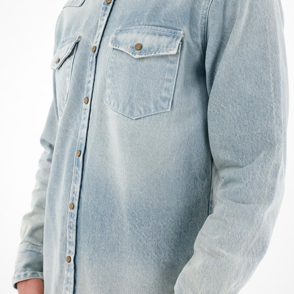 TENNIS - Camisa en denim con bolsillos azul para hombre