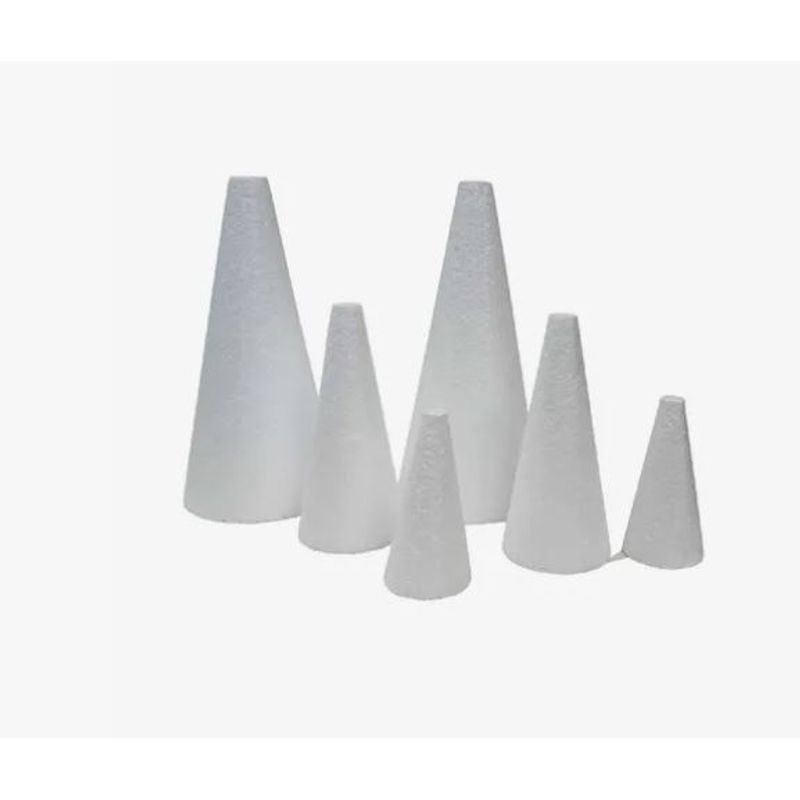 GENERICO - CONO DE ICOPOR DE 50 CM DE ALTURA  X 6 UNIDADES