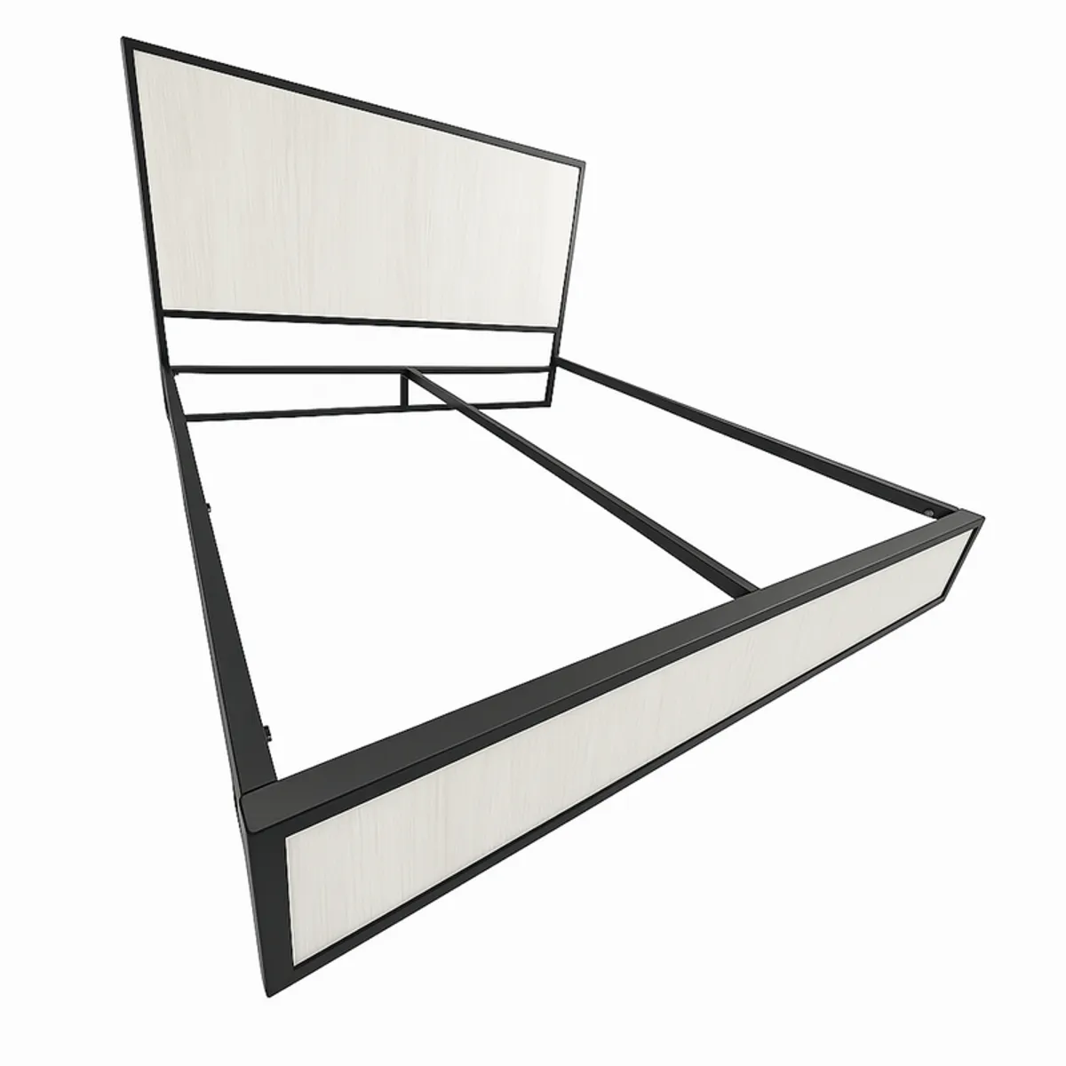 GENERICO - Cama Semidoble Metal Madera Agata Gris 120 x 190 x 24