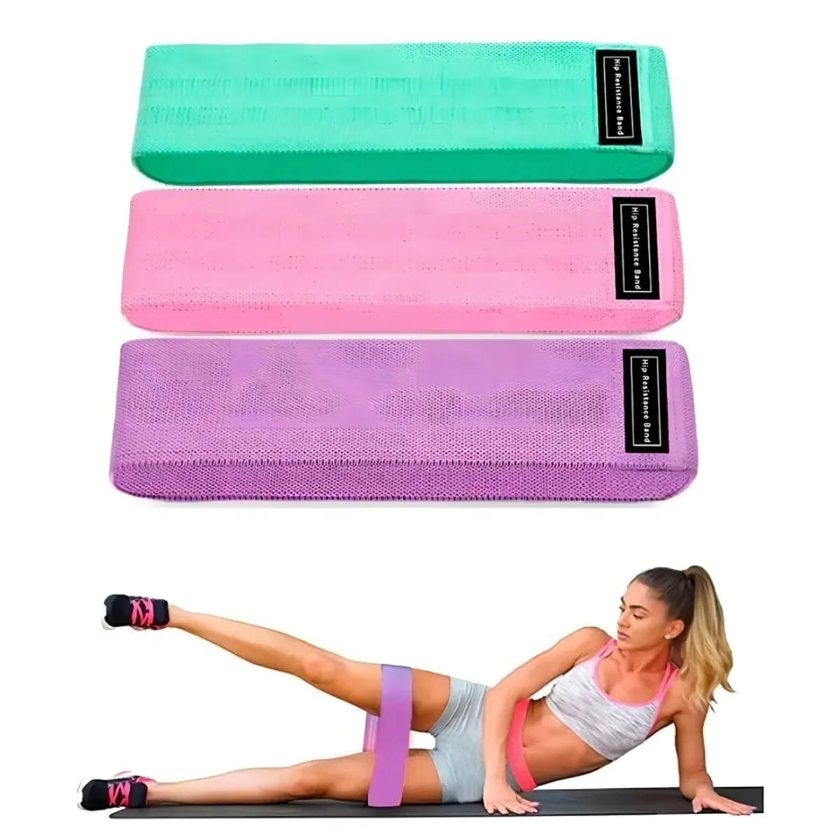 OEM - Kit 3 bandas elásticas de resistencia para caderas, piernas y glúteos