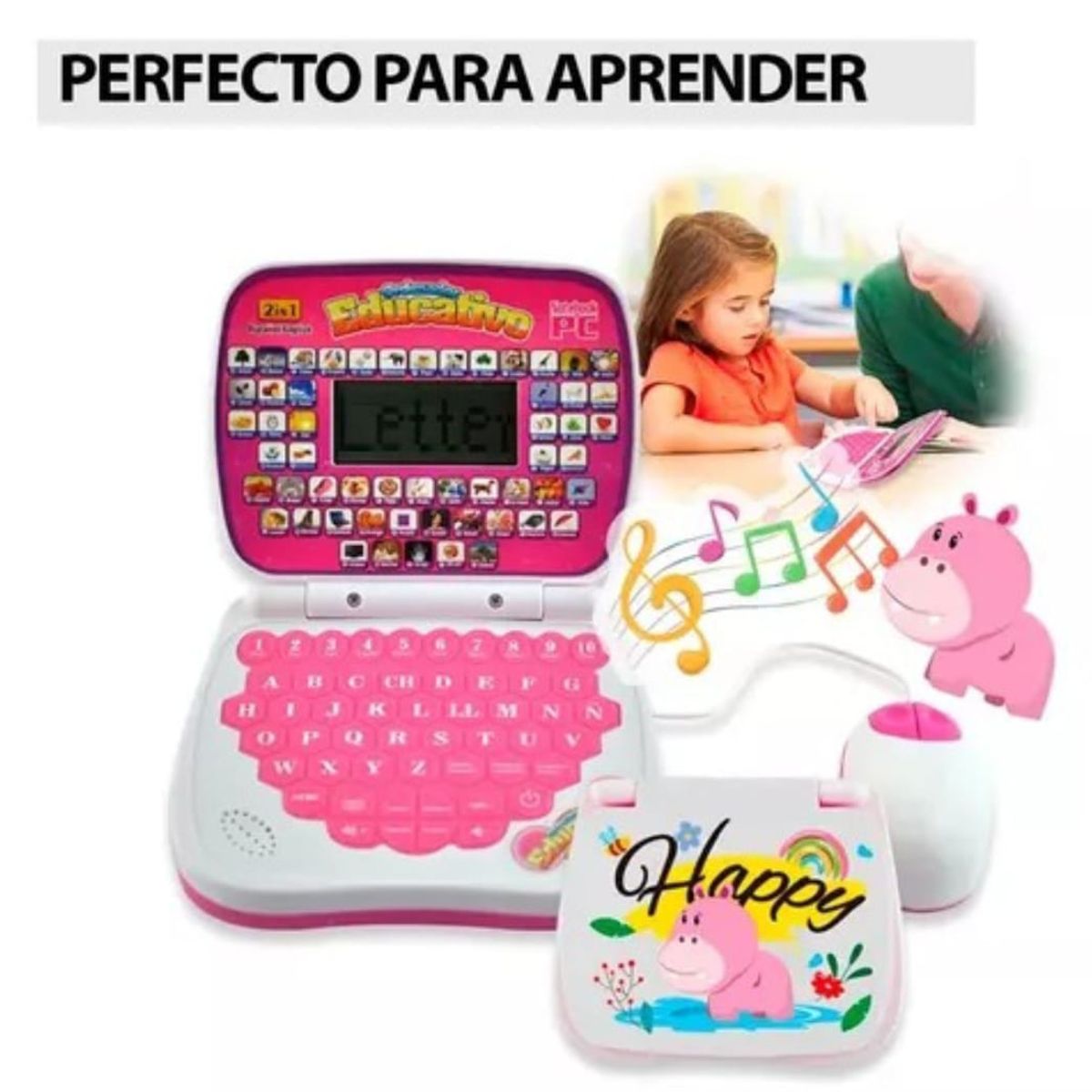 GENERICO - Mini computador didáctico rosado máquina de estudio