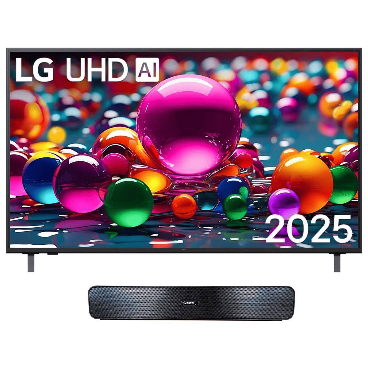 LG - Combo Televisor LG 50AU 50 pulgadas + Barra de sonido recargable Mertec