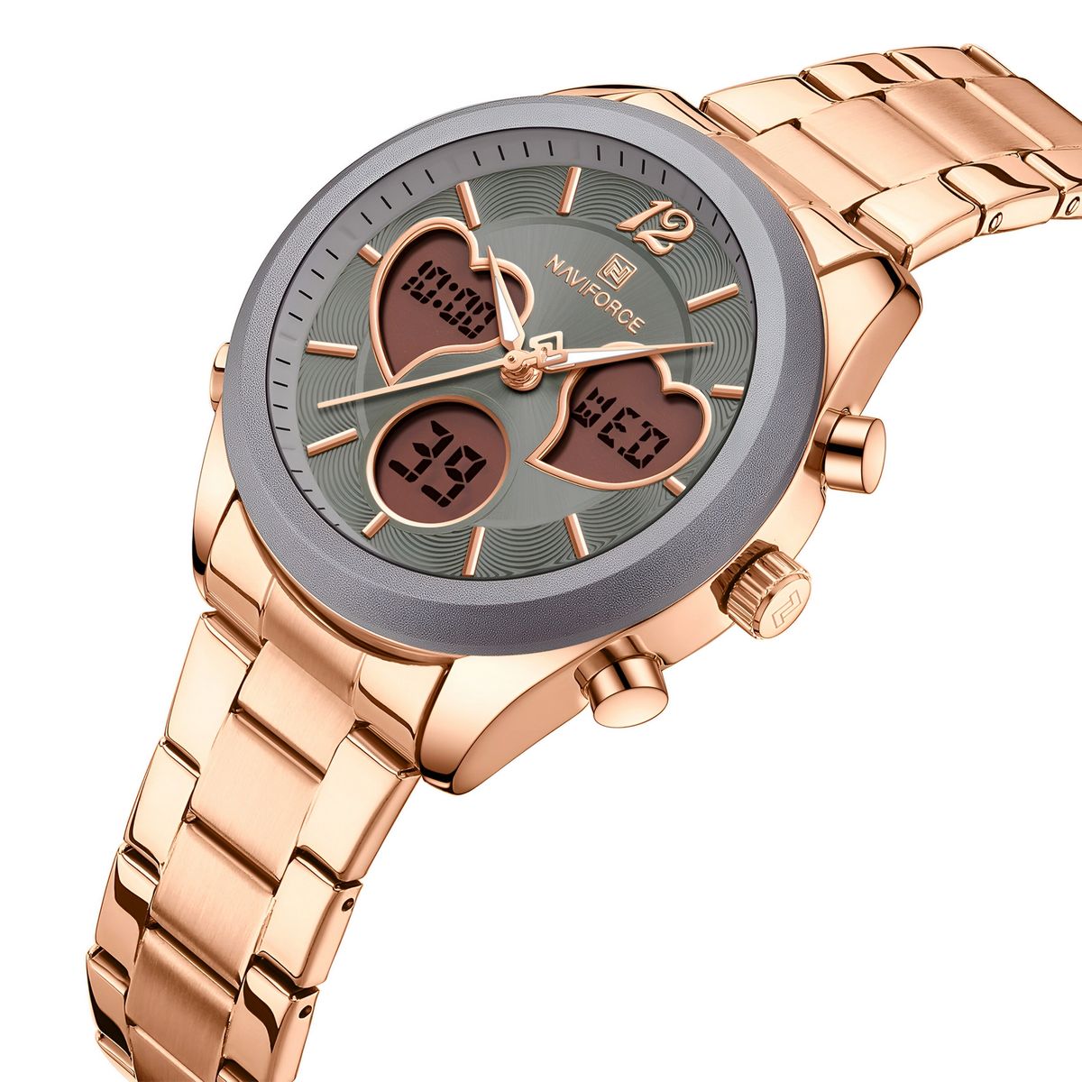 NAVIFORCE - Reloj Naviforce Original Nf5045 Digital Mujer + Estuche