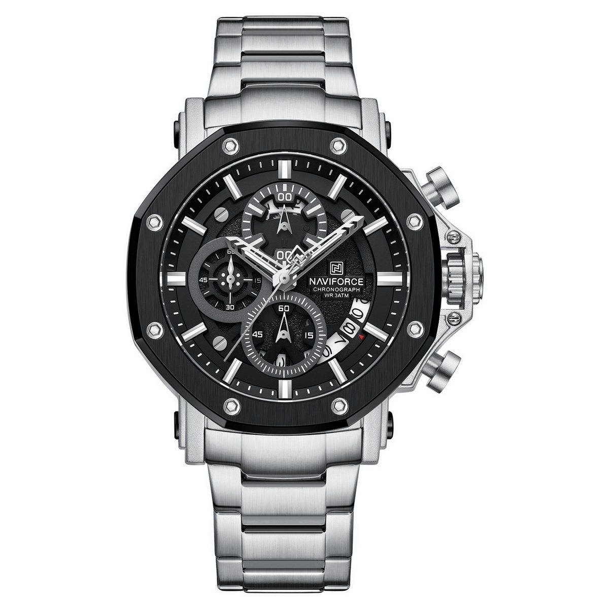 NAVIFORCE - Reloj Naviforce Casual Nf8065 Crono Hombre Acero + Estuche