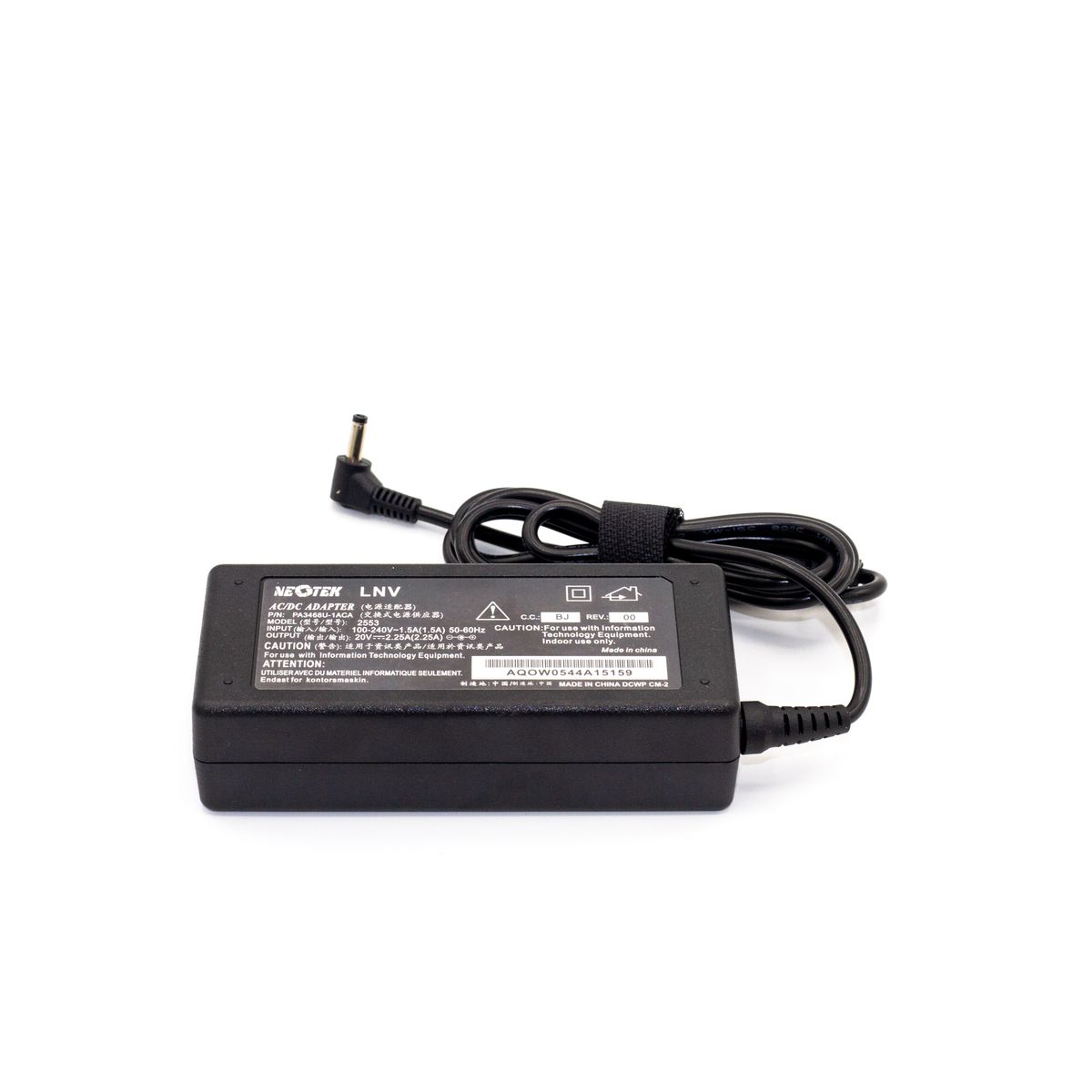 NEOTEK - Cargador  para Lenovo 45W,  20V 2.25A. Conector 4.0*1.7mm (Punta Aguja)