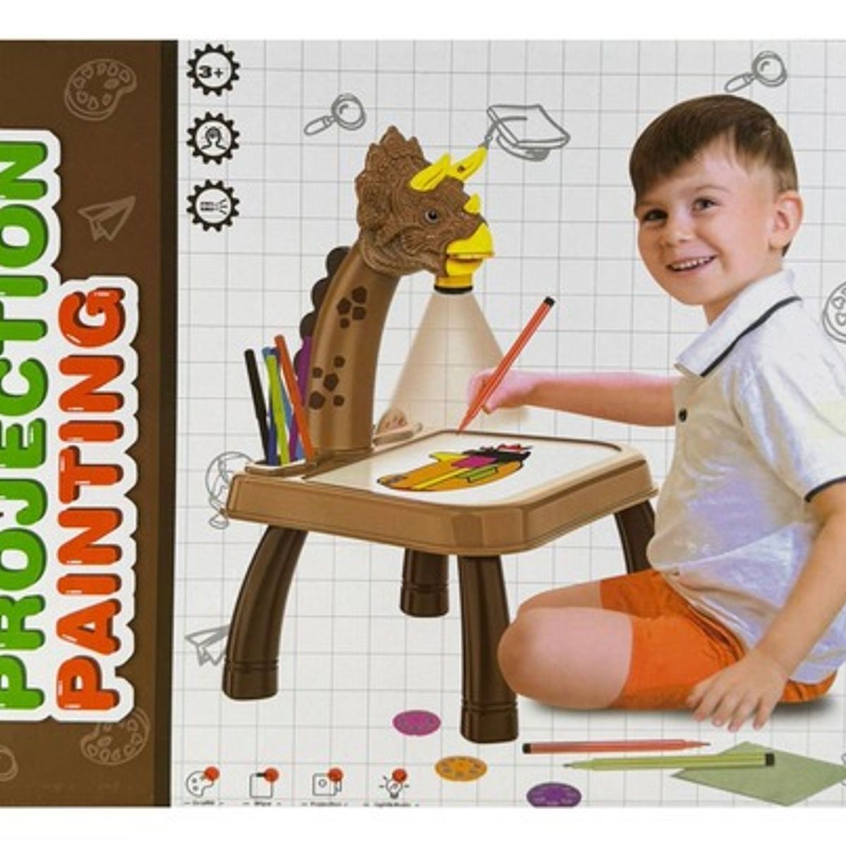 KIDSHOP - Tablero Pizarra Escritorio Proyector Magico 3D X1272 AM
