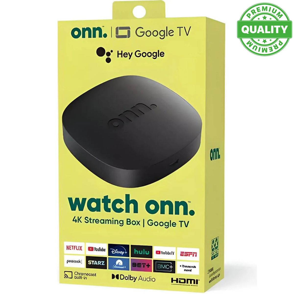GOOGLE - Dispositivo Para Convertir Televisor  a Smart TV Onn android Box Tv UHD 4K 2 GB RAM 16 GB