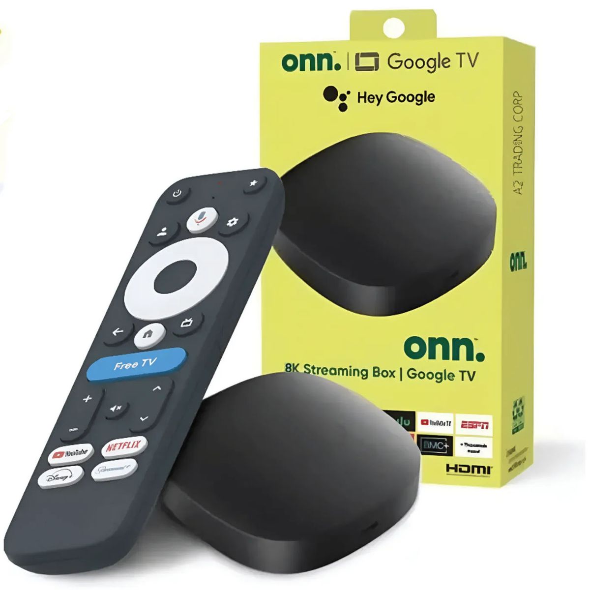 GOOGLE - Dispositivo Para Convertir Televisor  a Smart TV Onn android Box Tv UHD 4K 2 GB RAM 16 GB