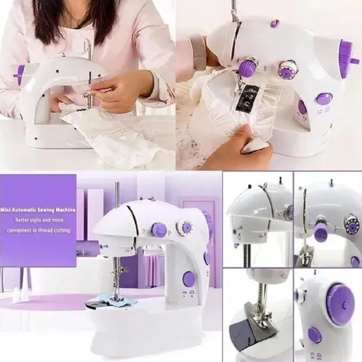CHINA GLAZE - Mini Maquina De Coser Portátil Mini Sewing Machine 4 En1