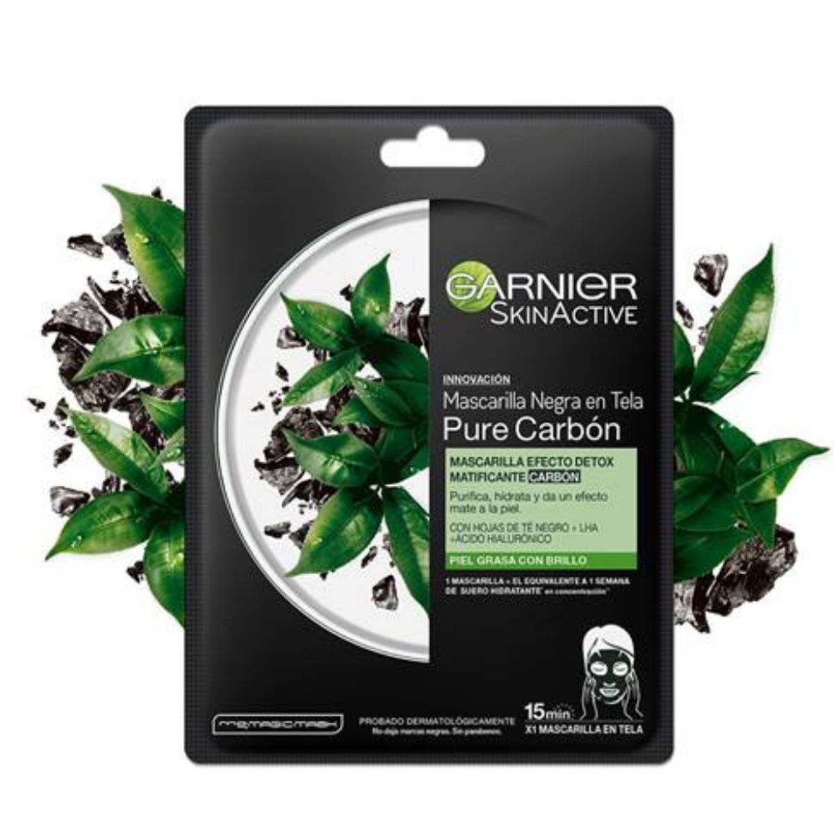 GARNIER - Mascarilla Facial En Tela Garnier Skinactive Pure Carbón 28g