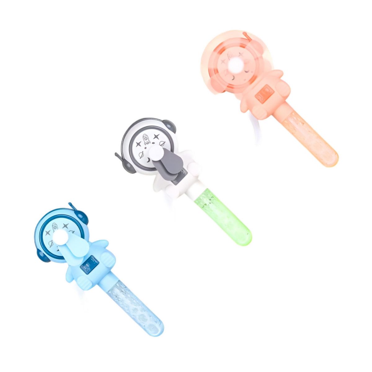 GENERICO - Burbujero Astronauta Ventilador Portatil Set X 3 Unidades