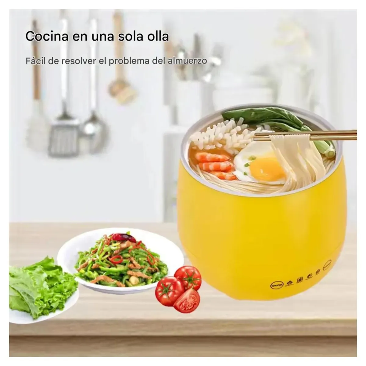 NOBELSOUND - Olla Arrocera Electrica Pequeña 1.8 Litros 1 A 3 Porciones