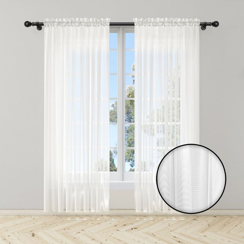 GENERICO - Cortina Blanca Dividida En Velo Muselina 280cm Ancho X 210cm Alto