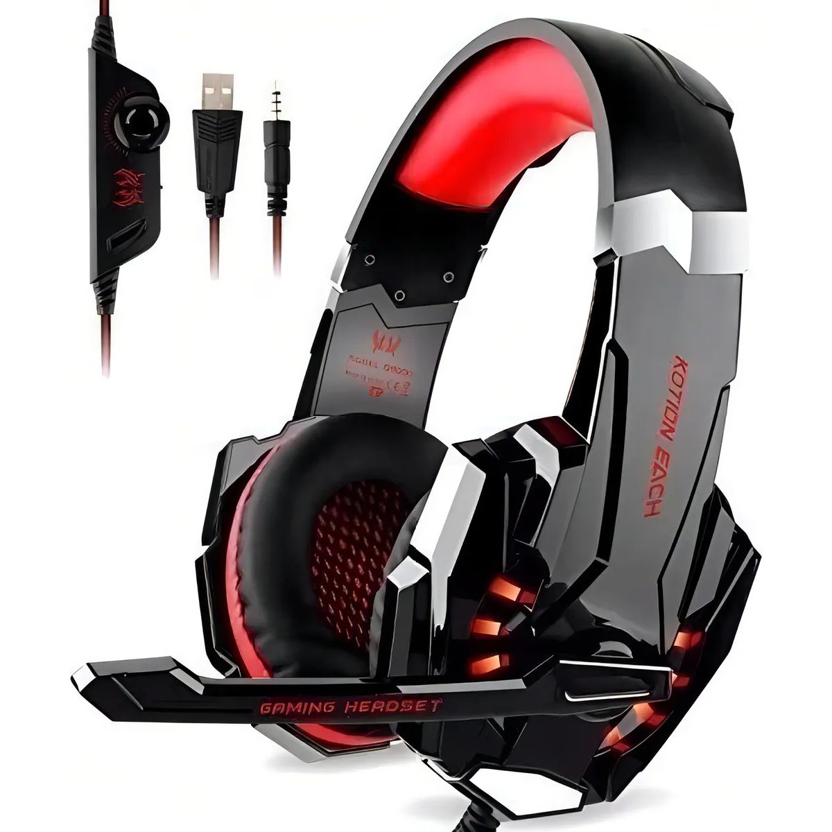 KOTION - Audífonos Gamer Kotion G9000 Sonido Envolvente Micrófono Luces LED