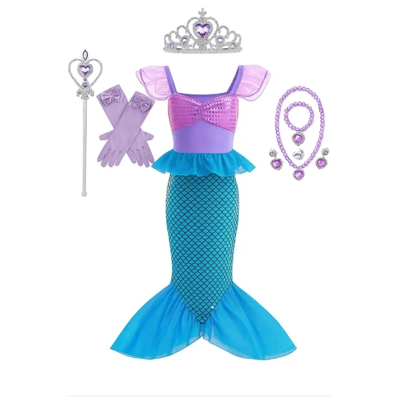 GENERICO - Disfraz sirena niña talla 6-8 disfraz sirenita ariel