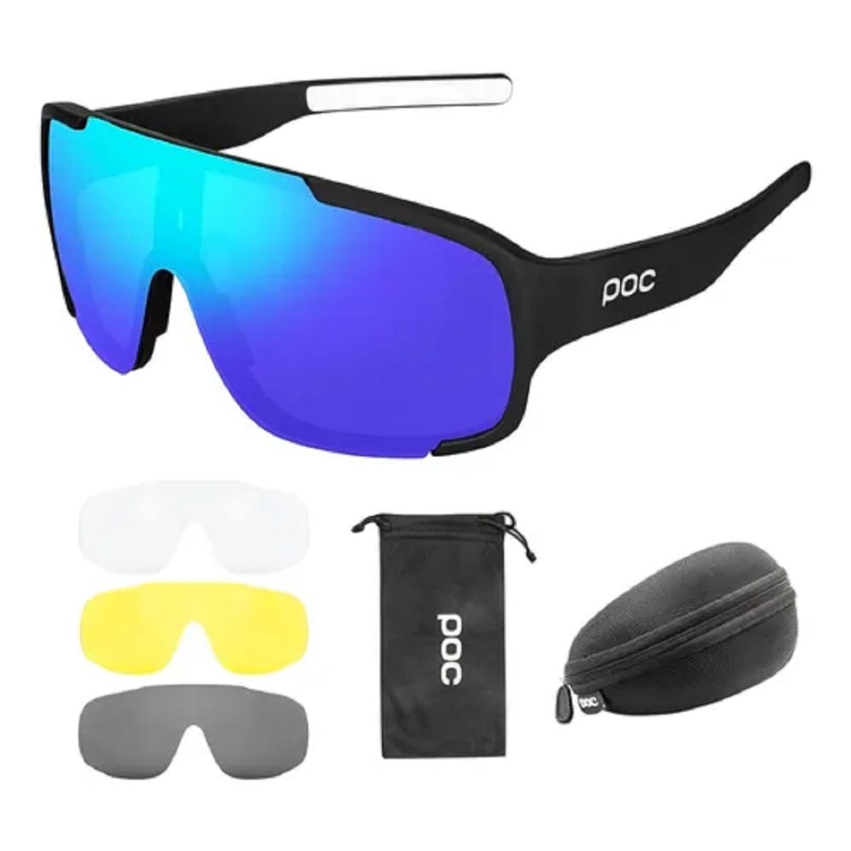 GENERICO - Gafas Ciclismo Hombre Mujer Protección UV Poc + 4 Lentes