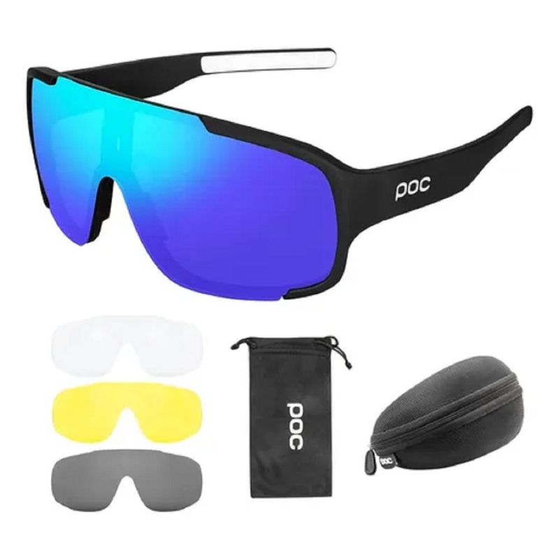 GENERICO - Gafas Ciclismo Hombre Mujer Protección UV Poc + 4 Lentes