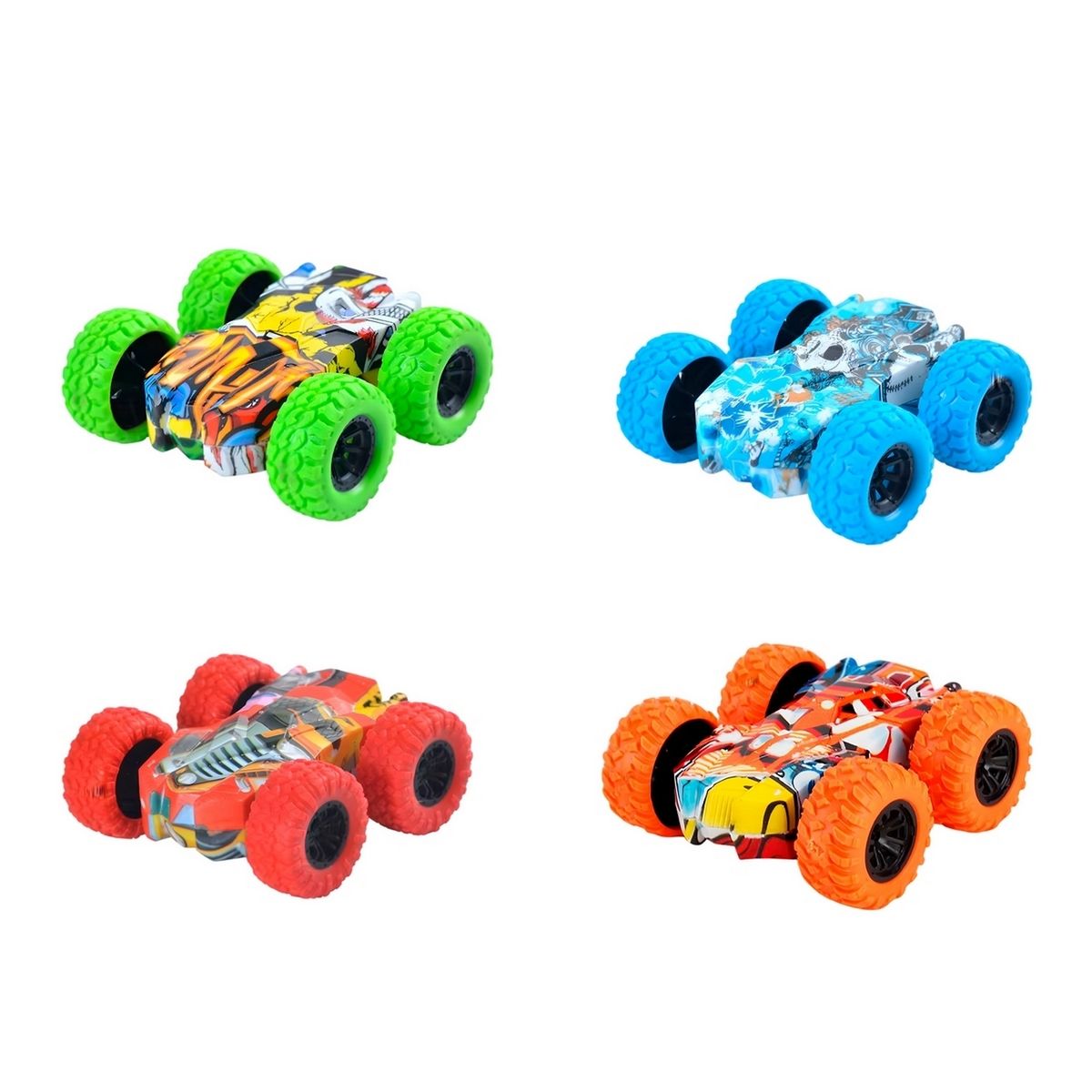 GENERICO - Carro Monster Grafiti Set De Juguete Niños X 4 Unidades