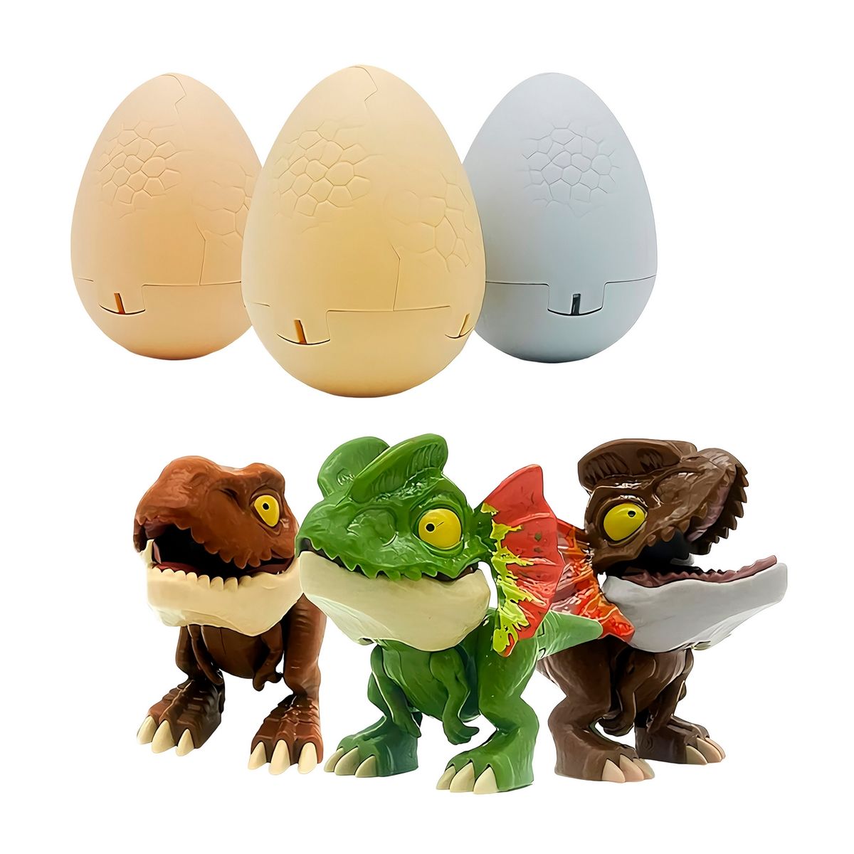 GENERICO - Dinosaurio Rex Jurassic Huevo Sorpresa Regalo Juguete X 3 Un