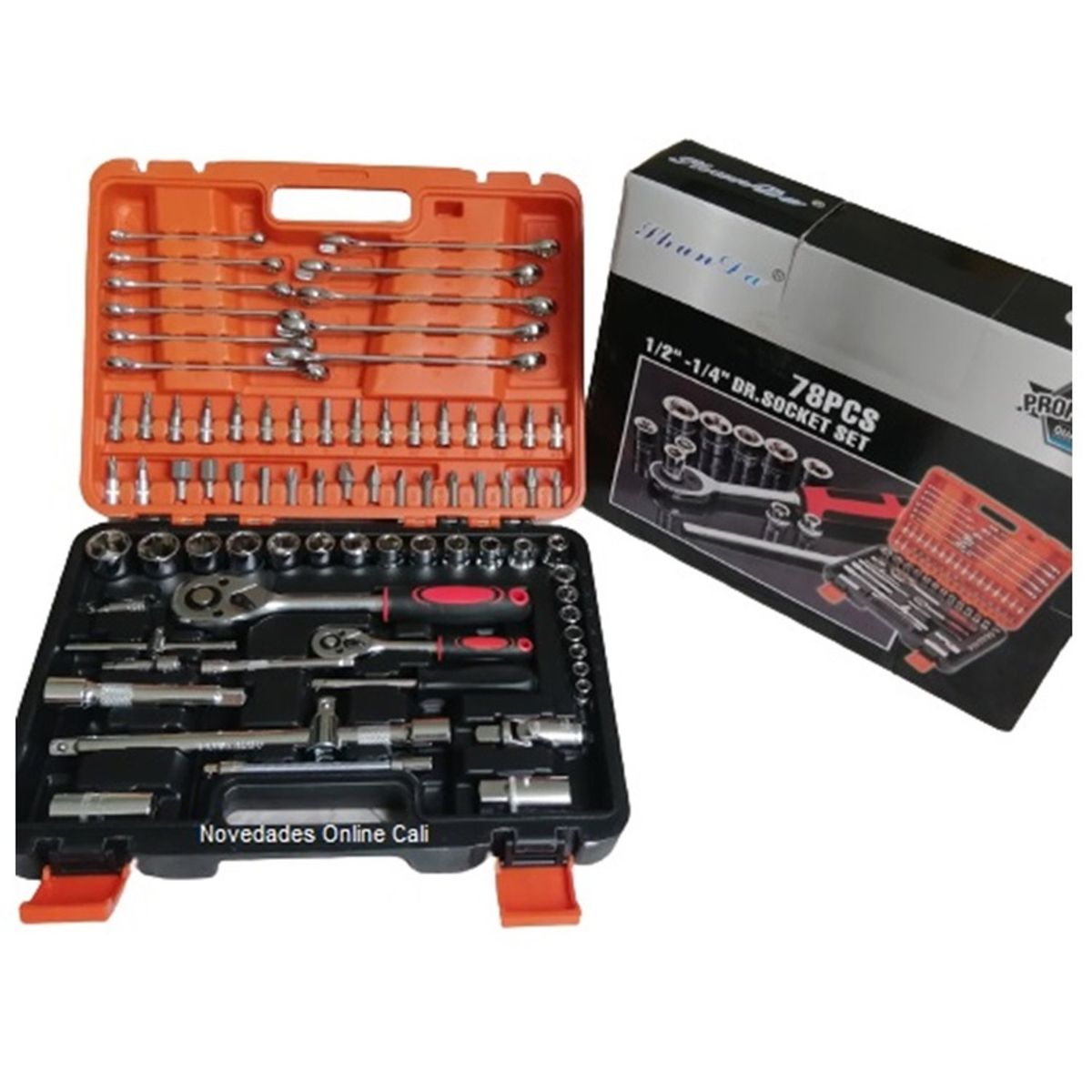 GENERICO - Juego De Copas Con Ratchet Kit 78 Pcs Carro Moto