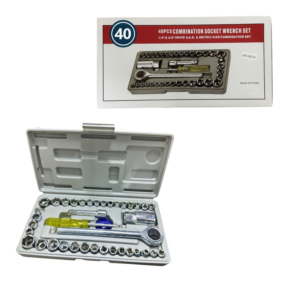 GENERICO - Juego Herramientas Ratchet Media X 40 Piezas Multiusos Automotriz