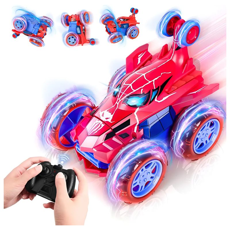 MARKET TOYS - Carro Loco A Control Remoto Hombre araña Giros 360°