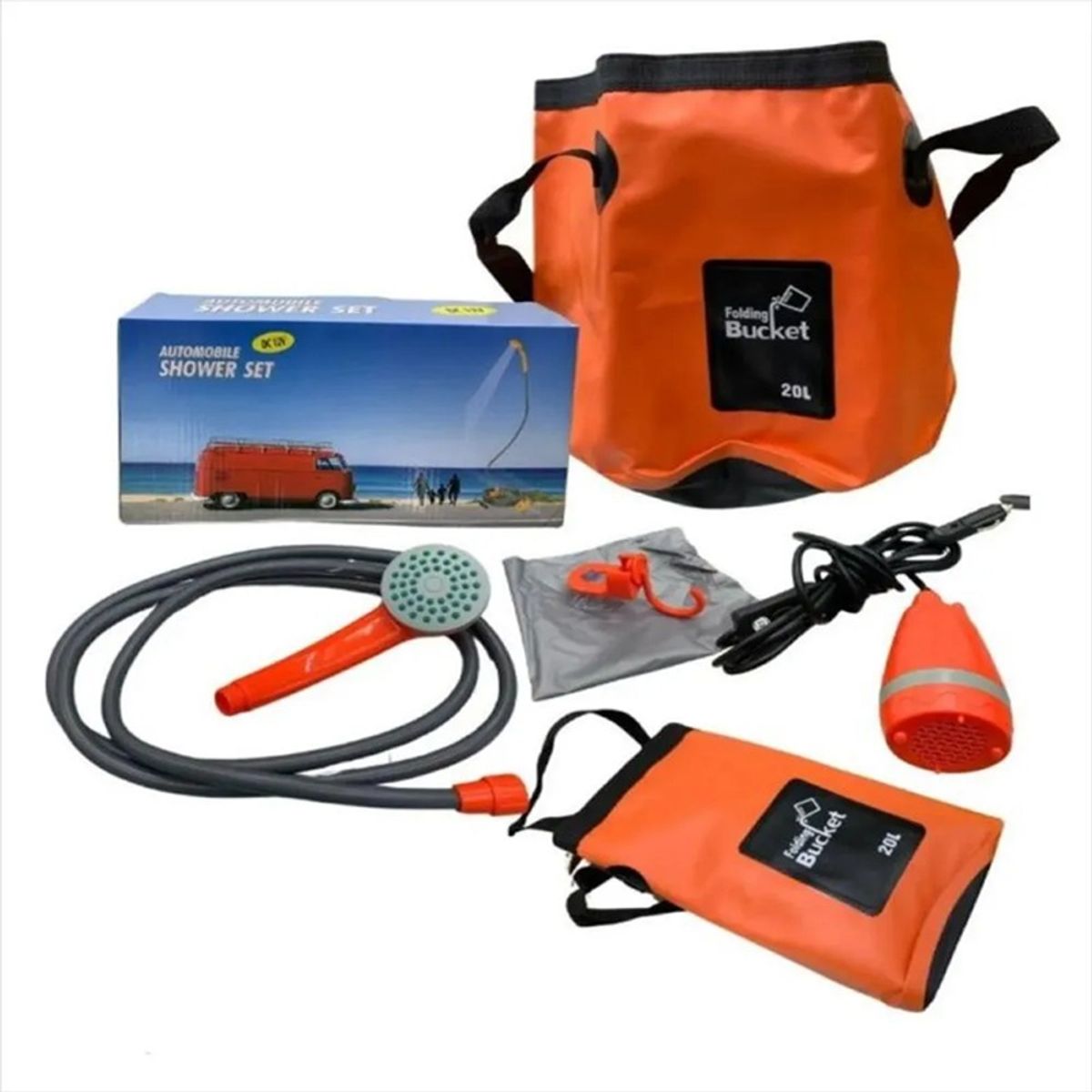 GENERICO - Ducha Portátil Con Balde Plegable 20L