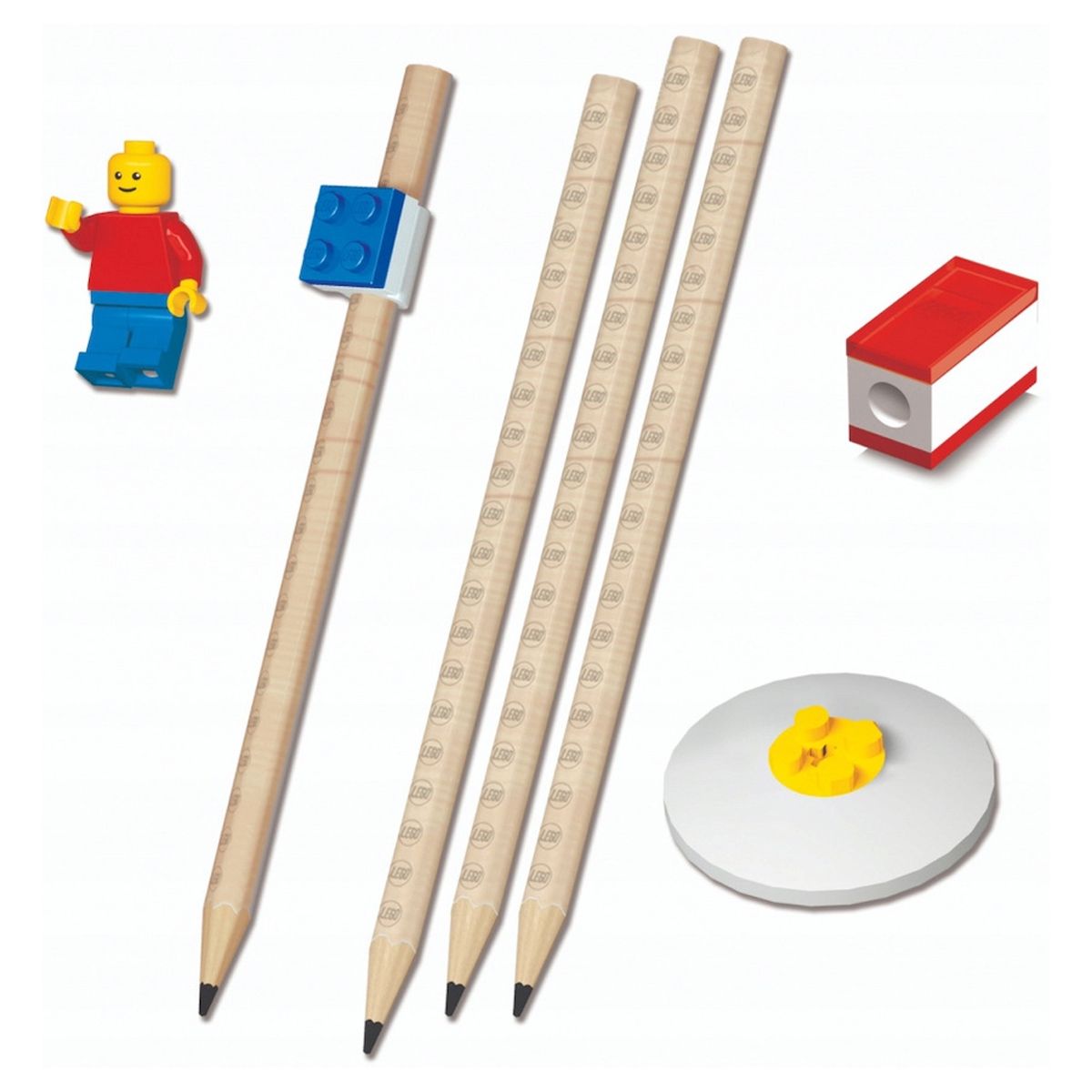 GENERICO - JUEGO DE LÁPICES LEGO CON MINIFIGURA