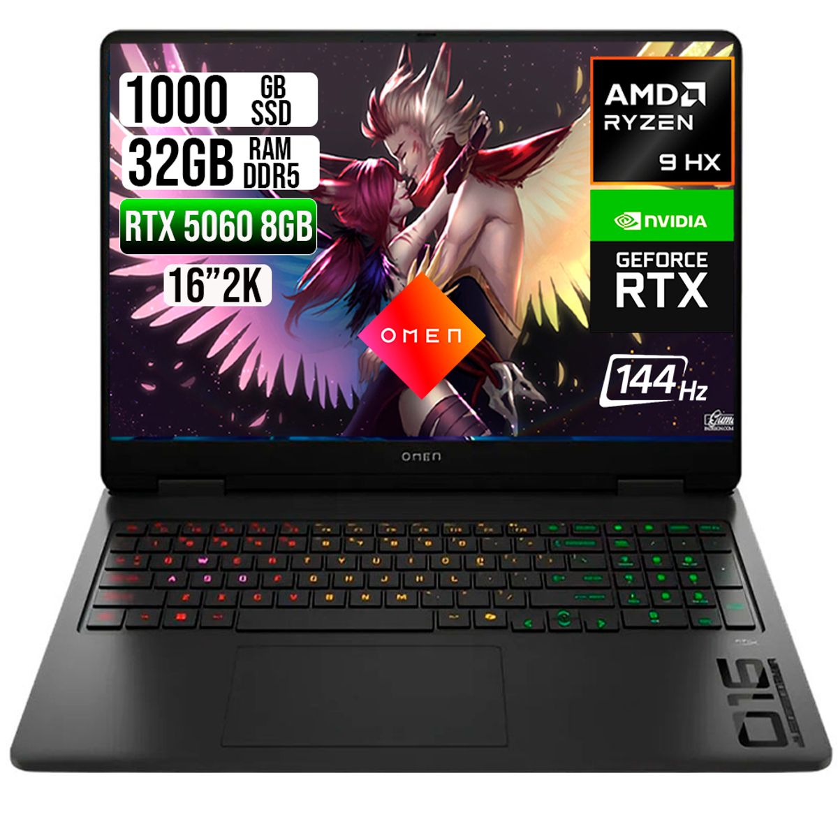 HP - PORTATIL HP OMEN AMD RYZEN 9 8940HX RTX 5060 8GB SSD 1TB RAM 32GB 16" 2K 144HZ
