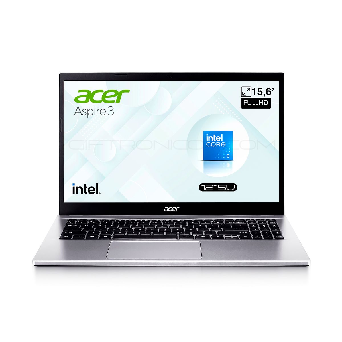 ACER - Portátil Acer A315-59-39GN  156 FHD IPS  Intel i3-1215U  12GB RAM 512GB SSD  Gris