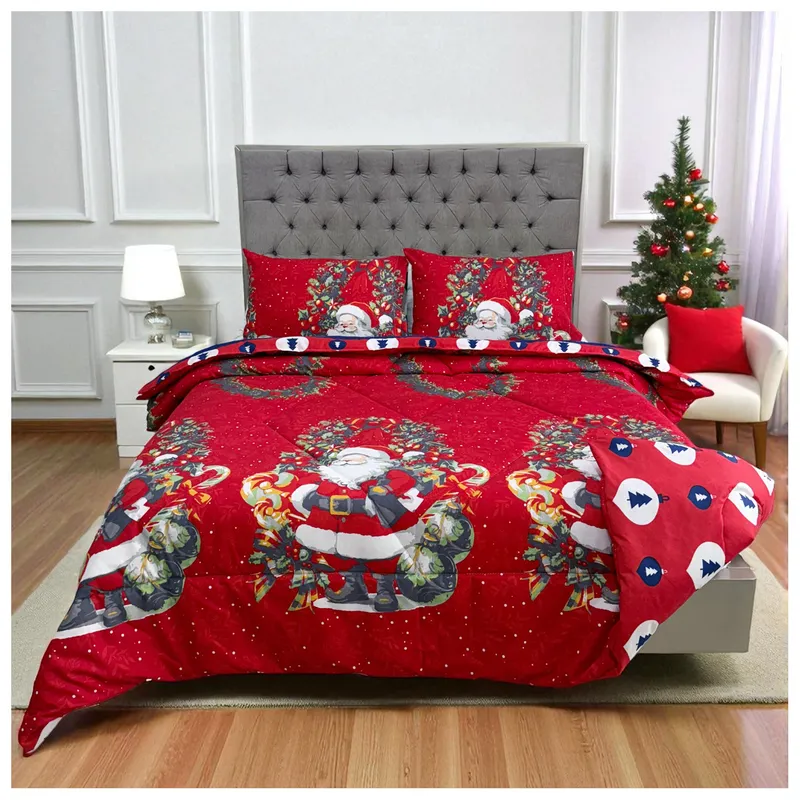 HOGARETO - Edredón Doble faz Navidad Cama Doble Hogareto