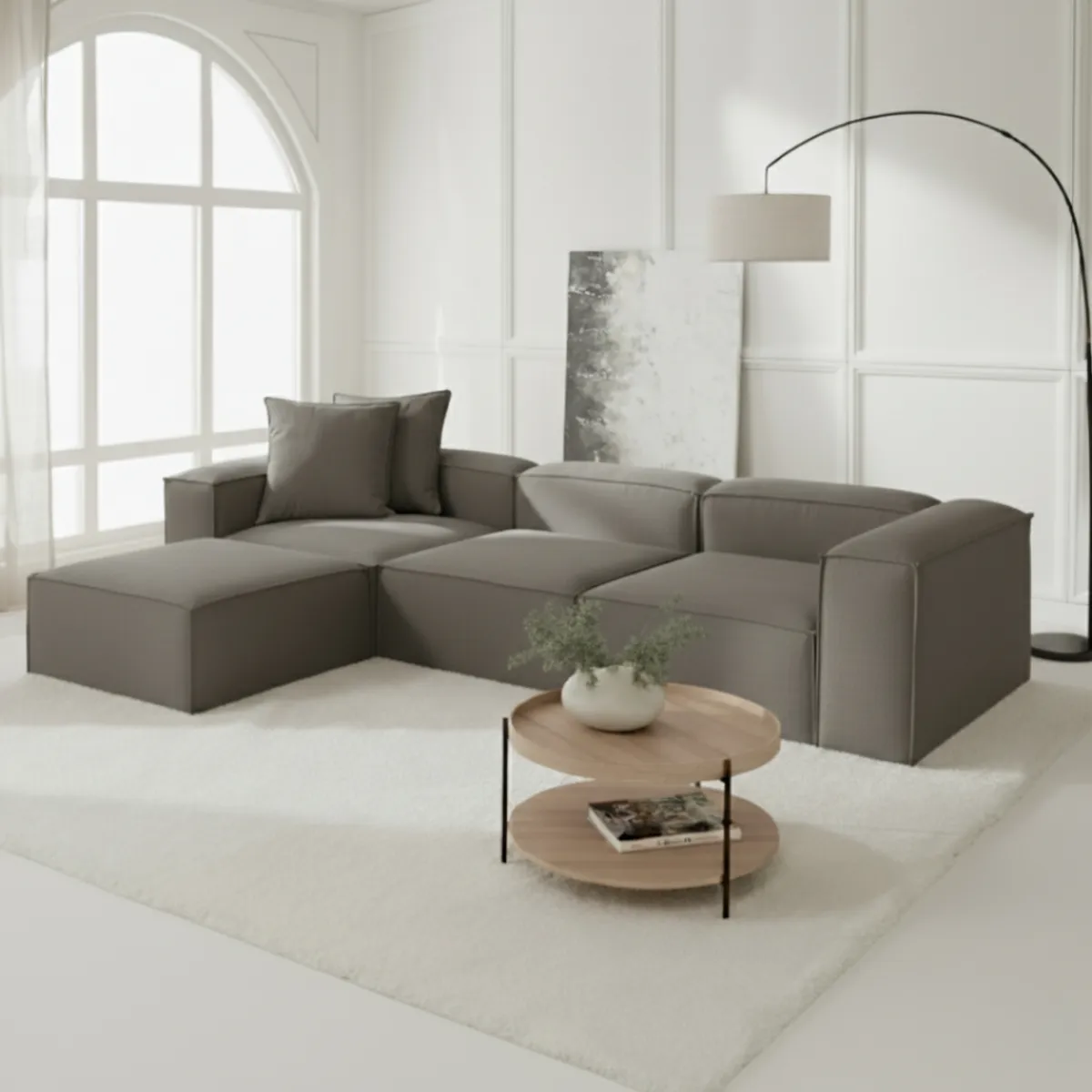 GENERICO - Sala Londres en L Moderna 4 Puestos Pet Friendly Muebles Descanso