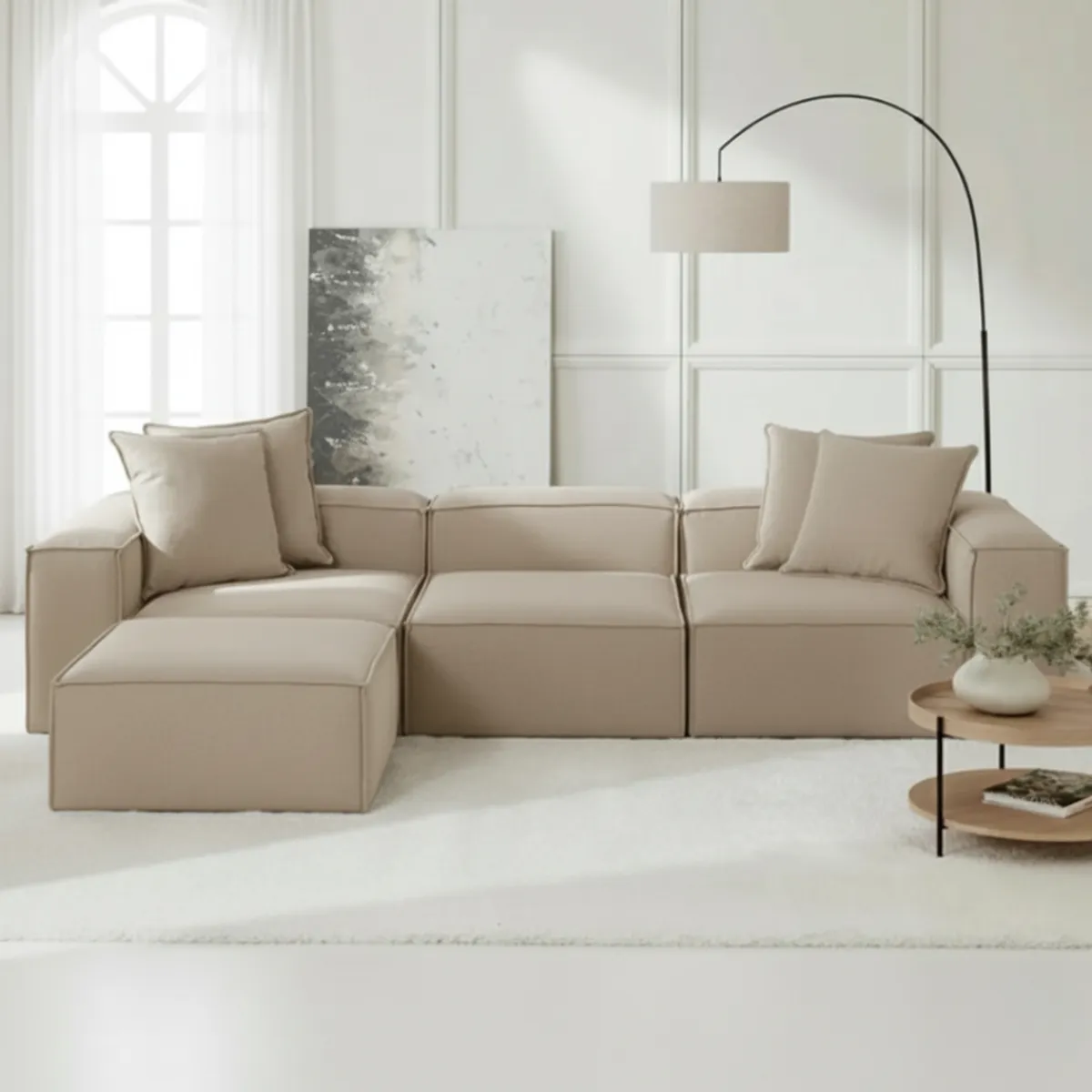 GENERICO - Sala Londres en L Moderna 4 Puestos Pet Friendly Muebles Descanso