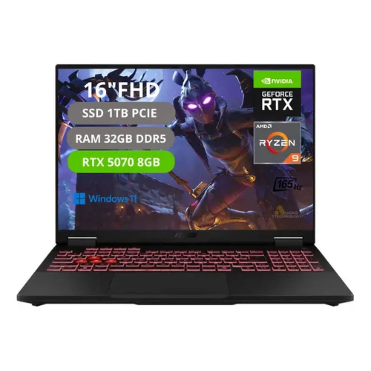 ASUS - PORTATIL ASUS TUF A16 RYZEN 9 270 RAM 32GB SSD 1TB RTX 5070 8G