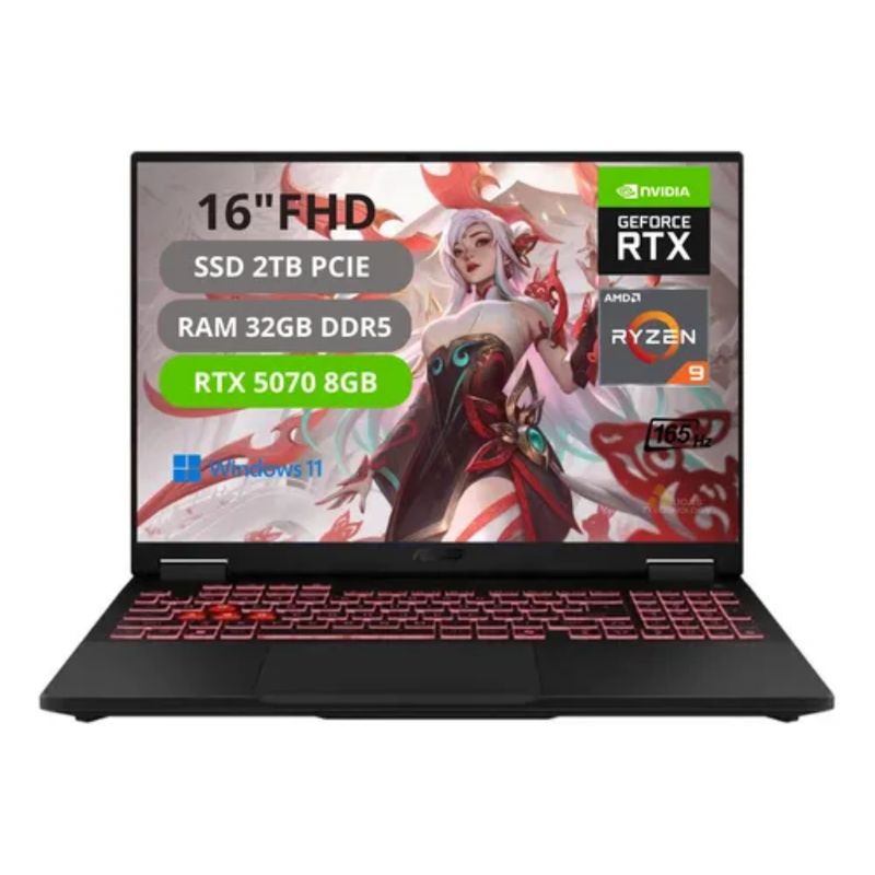 ASUS - PORTATIL ASUS TUF A16 RYZEN 9 270 RAM 32GB SSD 2TB RTX 5070 8G