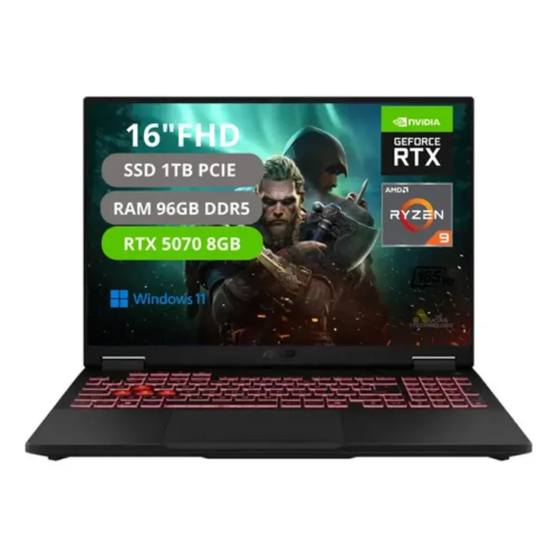 ASUS - PORTATIL ASUS TUF A16 RYZEN 9 270 RAM 96GB SSD 1TB RTX 5070 8G