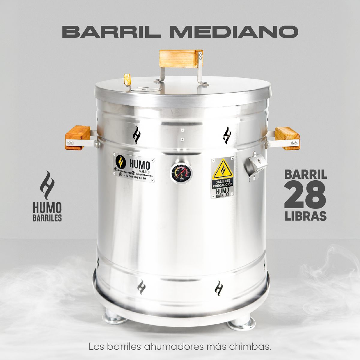 HUMO BARRILES - Barril Mediano de 28 Libras Humo Barriles