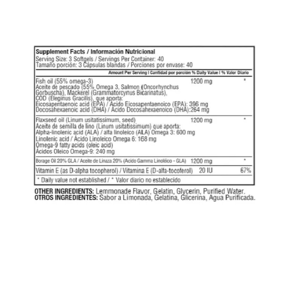 HEALTHY AMERICA - TRIPLE OMEGA 3 6 Y 9 1.200 MG/ HEALTHY AMERICA