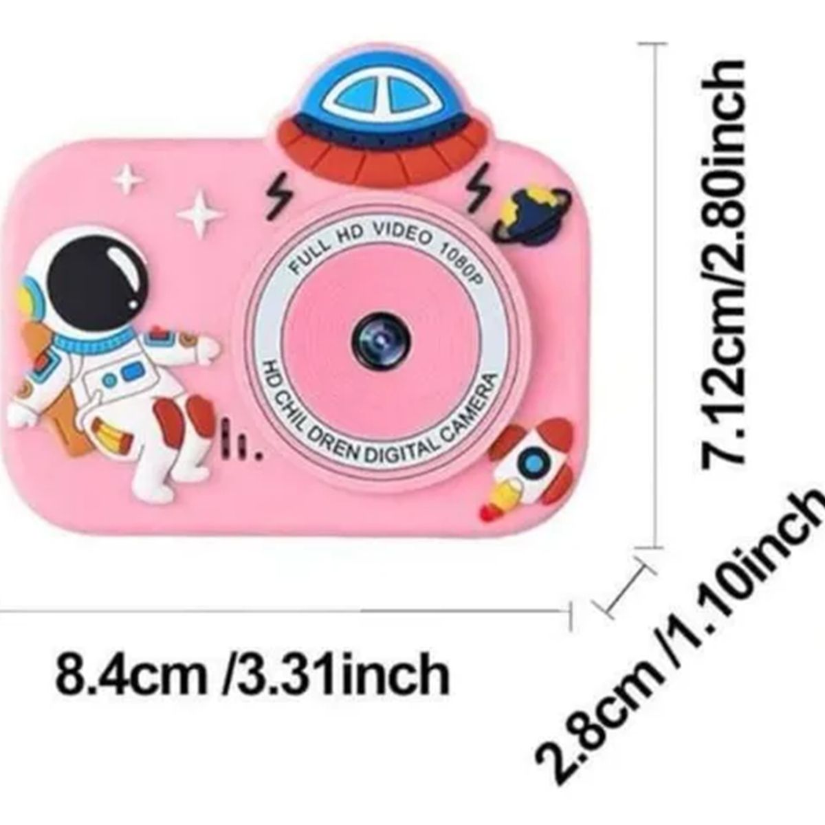 GENERICO - Cámara Infantil Digital Diseño Astronauta Batería Recargable Rosa
