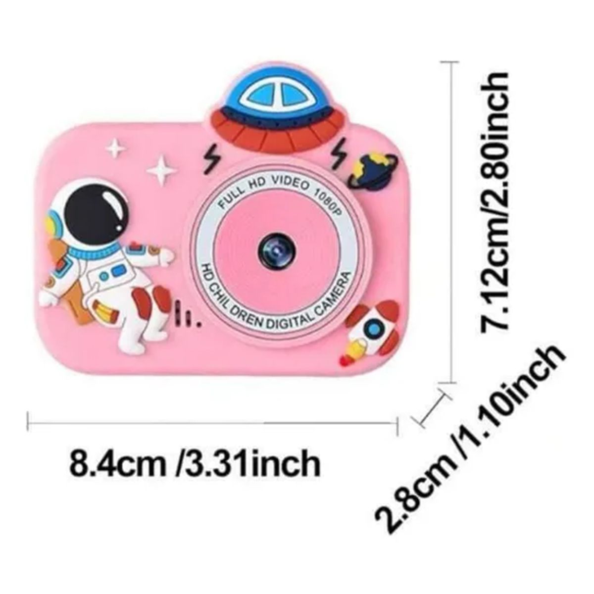 GENERICO - Cámara Infantil Digital Diseño Astronauta Batería Recargable Rosa