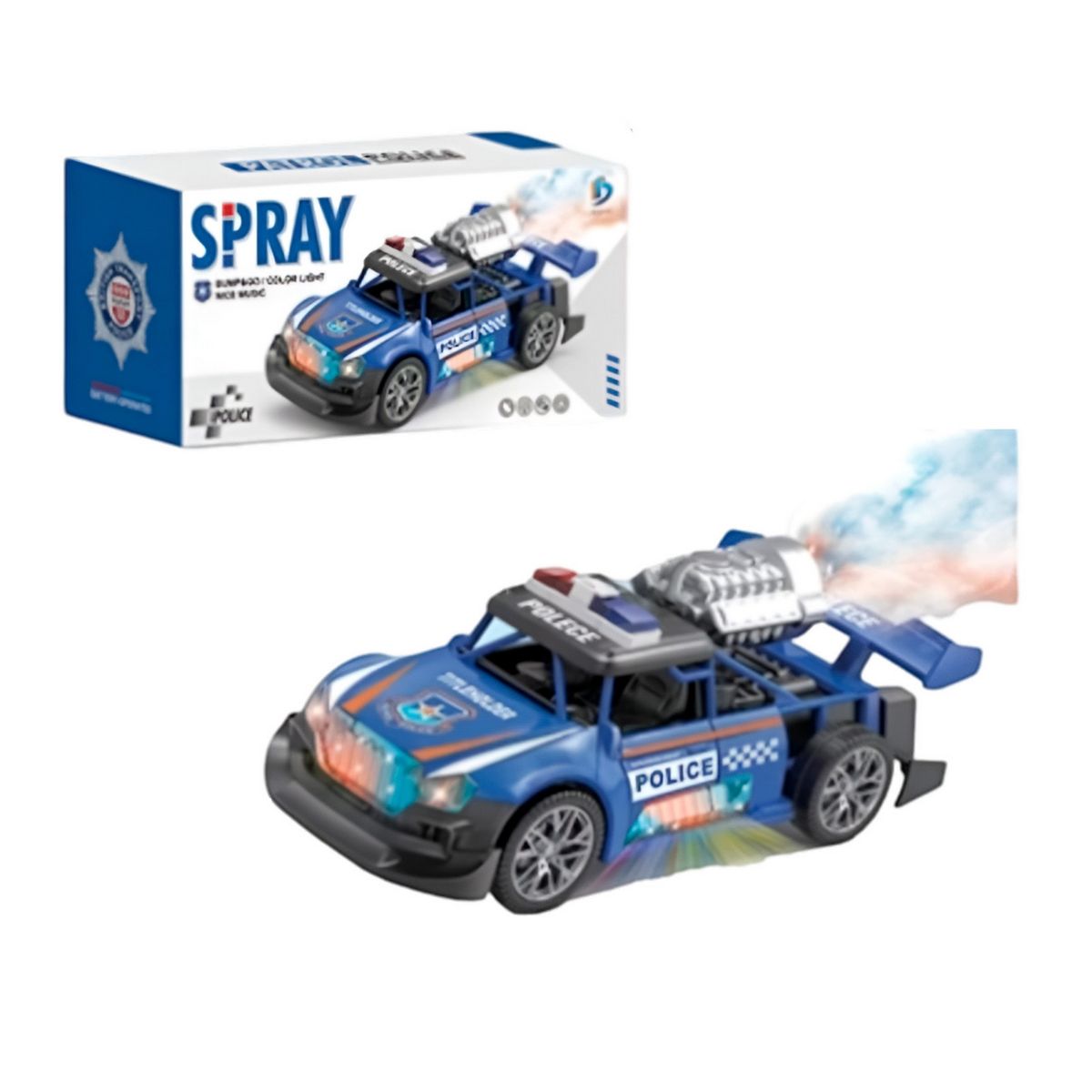 GENERICO - Carro Policia Sonido Movimiento Luces Interactiva + Bateria