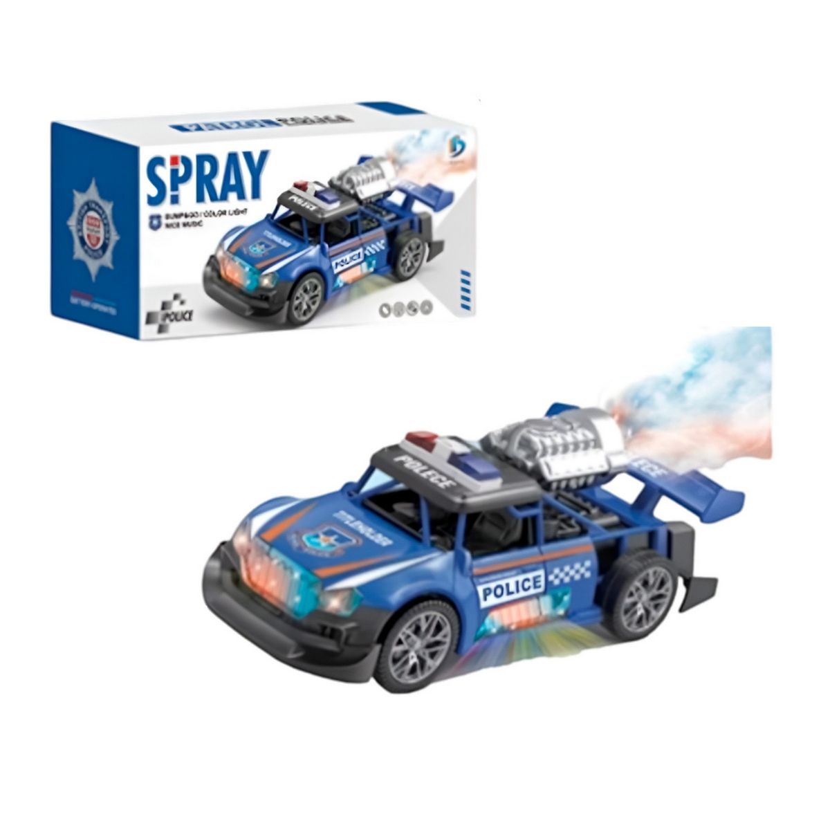 GENERICO - Carro Policia Sonido Movimiento Luces Interactiva + Bateria