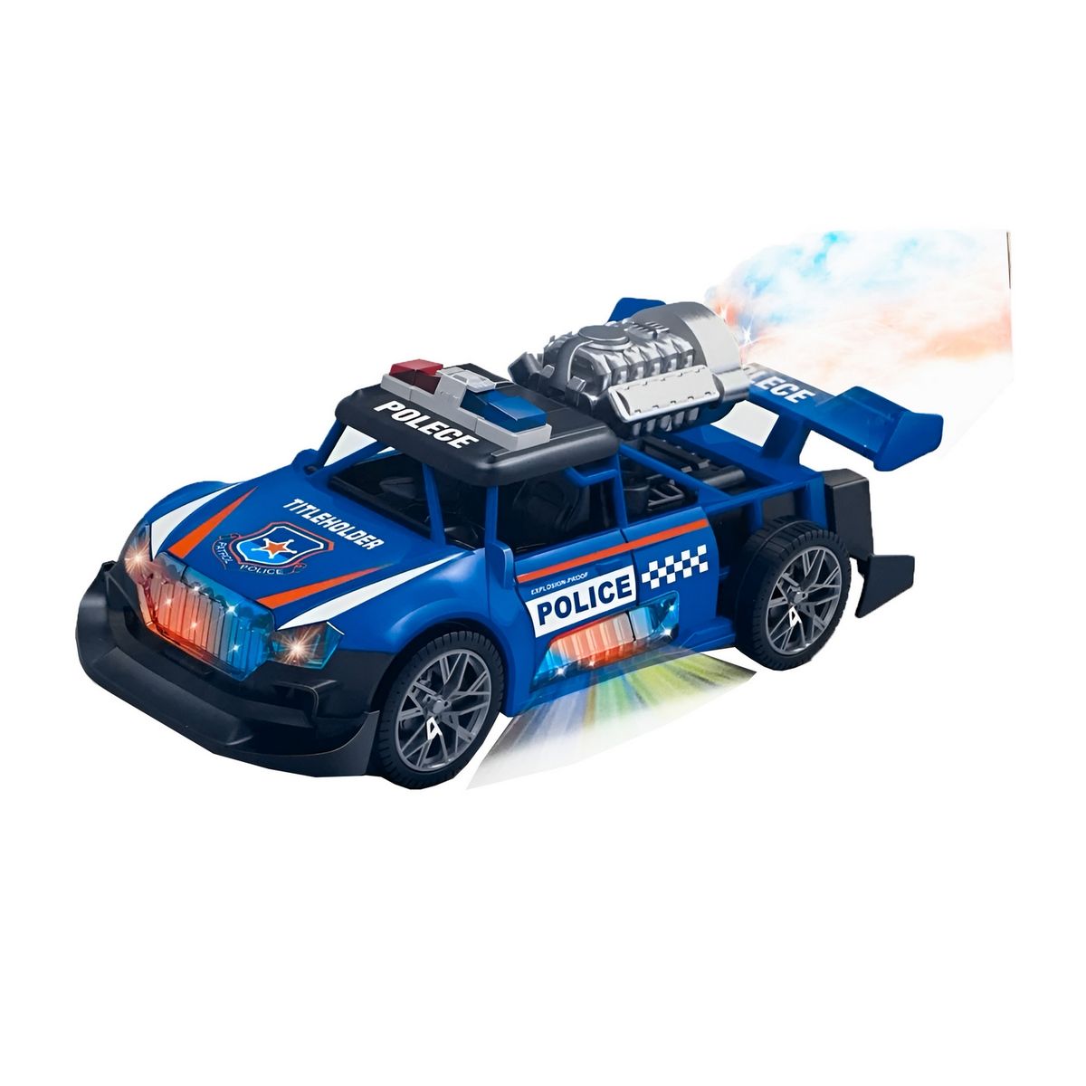 GENERICO - Carro Policia Sonido Movimiento Luces Interactiva + Bateria