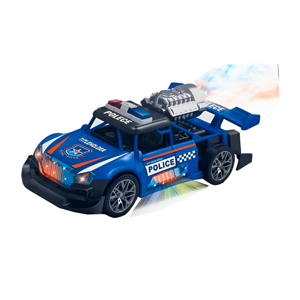 GENERICO - Carro Policia Sonido Movimiento Luces Interactiva + Bateria